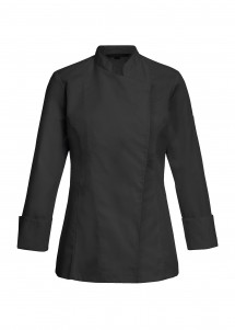 Damen Kochjacke Basic in Schwarz von Greiff vorne