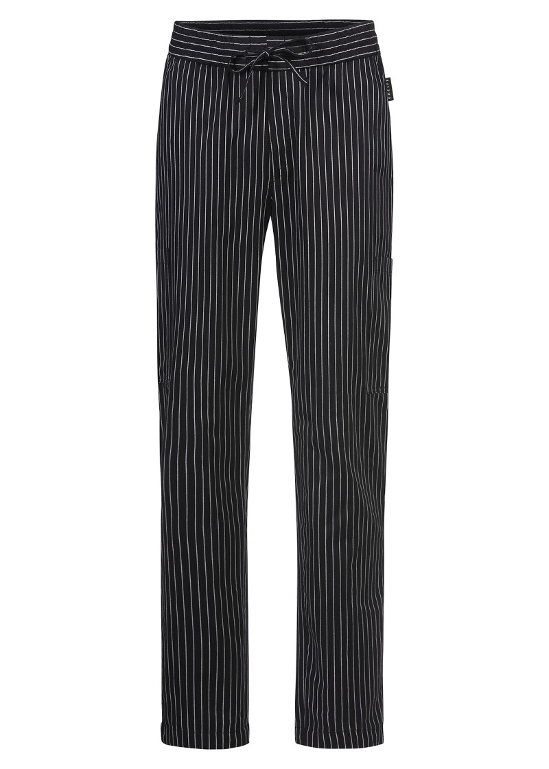Unisex Schlupfhose in schwarz-weiß gestreift
