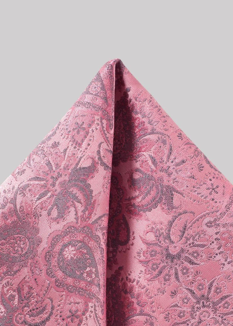 Einstecktuch mit Paisleymuster in Rosa
