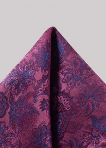 Lila Mikrofaser-Einstecktuch mit schimmerndem Paisleymuster in edlem Blau