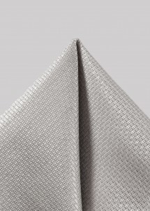 Silbernes Mikrofaser-Einstecktuch mit feiner Panama-Webbindung