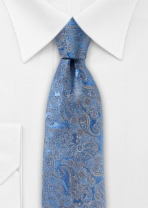 Seidenkrawatte in Blau mit elegantem Paisley-Muster