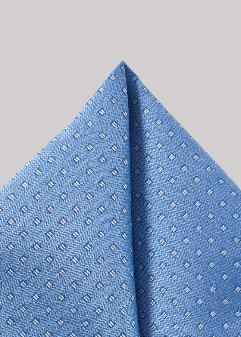 Einstecktuch in Hellblau mit feinem Muster