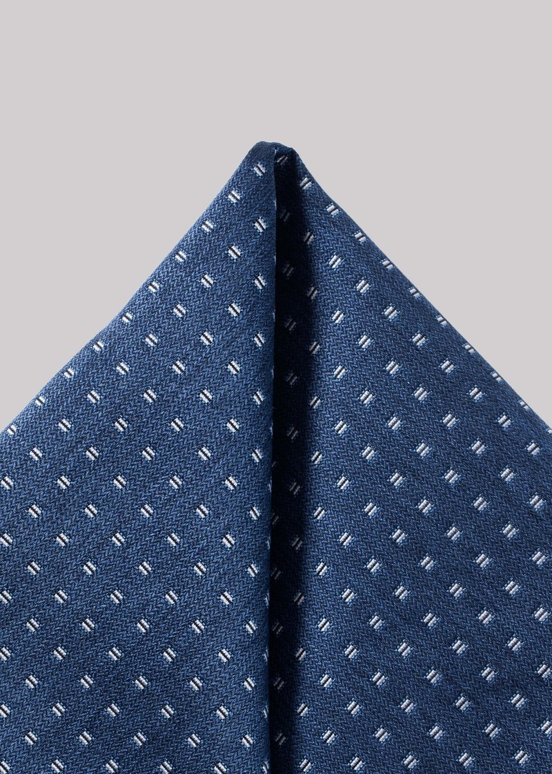 Einstecktuch in Jeansblau mit eleganten Muster