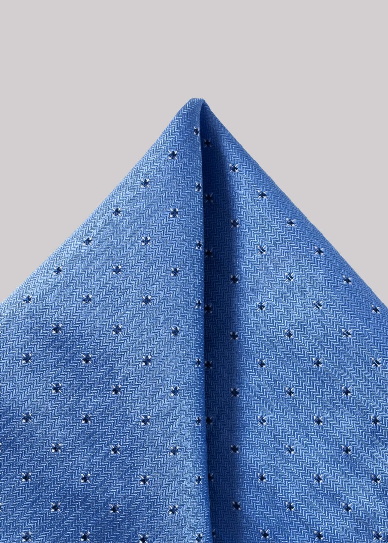 Einstecktuch aus Seide in Blau mit Muster