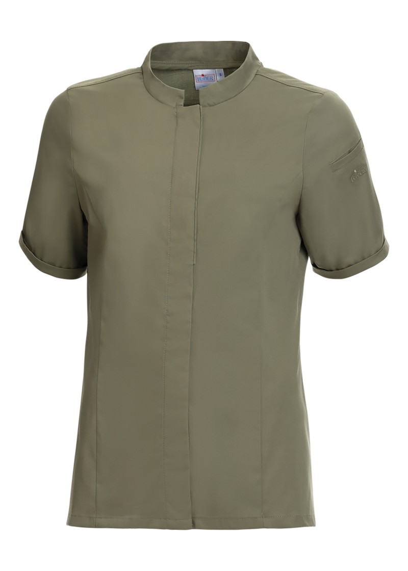 Damen Kochhemd (Kurzarm) in Olive