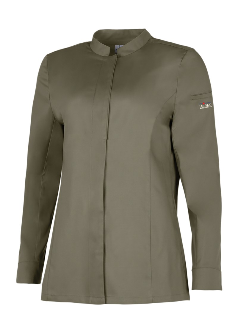 Damen Kochhemd (Langarm) in Olive