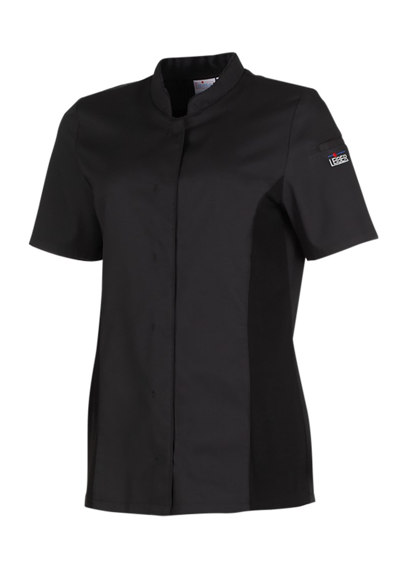 Damen Kochhemd (Kurzarm) in Schwarz