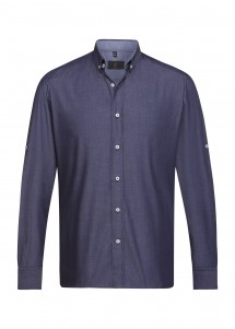 Herren-Hemd Regular Fit Marineblau Denimoptik Greiff vorne