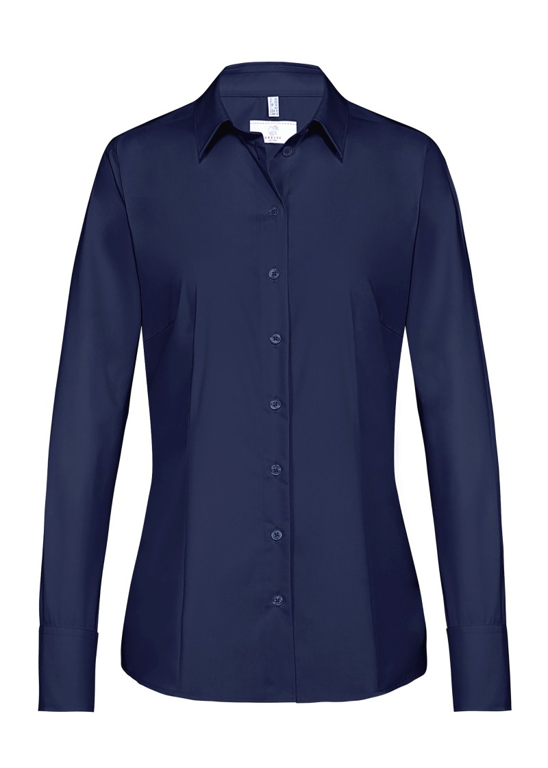 Langarm Damen Bluse in marine/Regular Fit