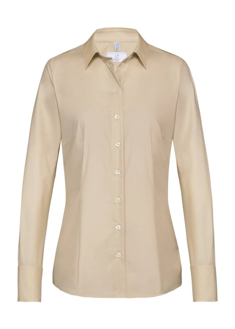 Langarm Damen Bluse in beige /Regular Fit