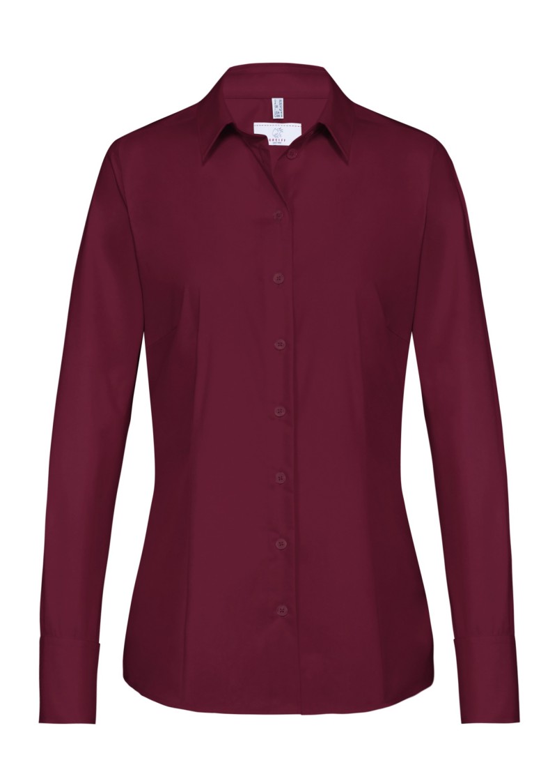 Langarm Damen Bluse in bordeaux /Regular Fit