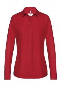 Langarm Damen Bluse in rot /Regular Fit