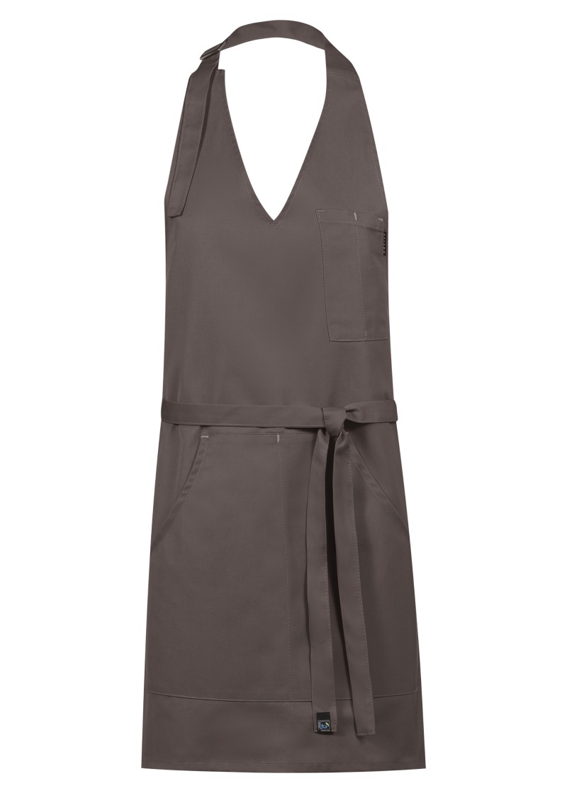 Damen Latzschürze  /  V-Ausschnitt und Tasche in