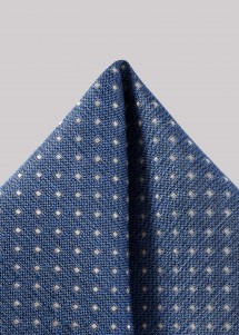 Einstecktuch aus Seide in Blau mit silbernen Kästchen