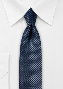 extra lange dunkelblaue Krawatte mit eleganter Struktur
