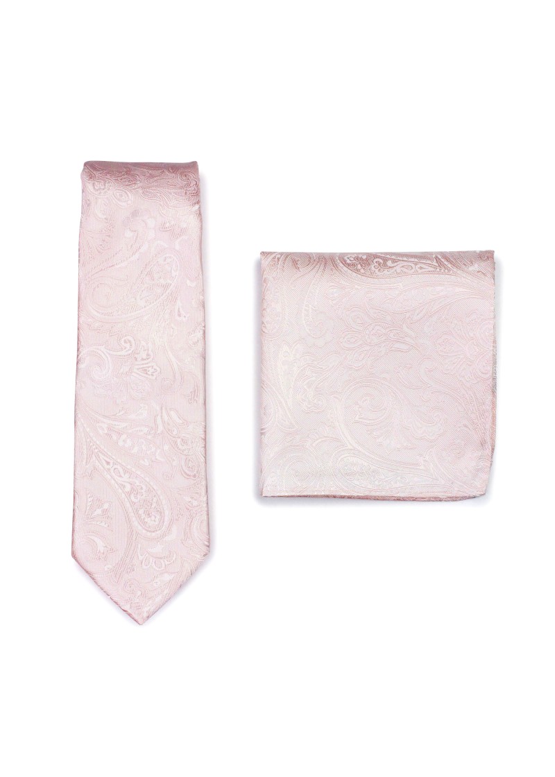 Set Krawatte und Einstecktuch Paisley-Motiv