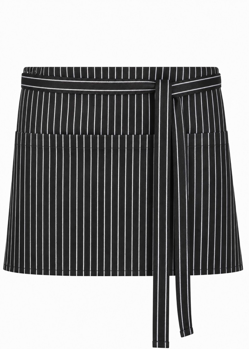 Vorbinder in Schwarz mit weißen Streifen