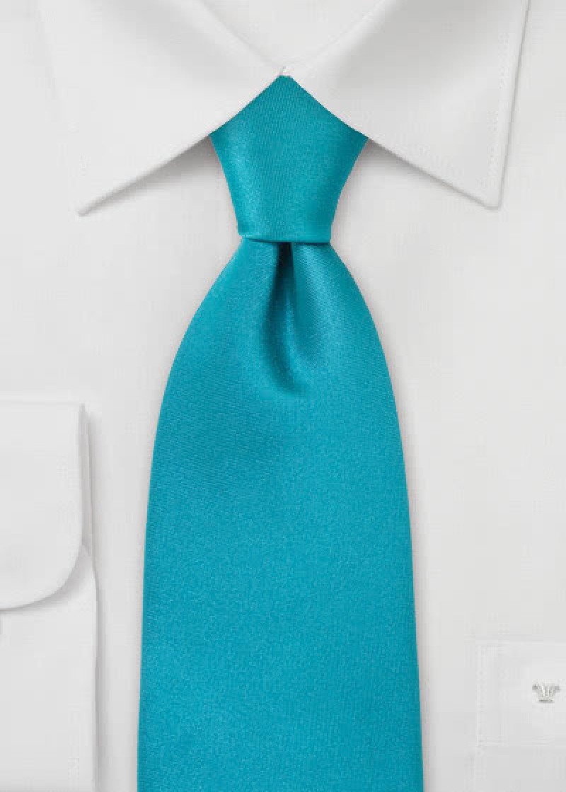 Businesskrawatte Satin türkisblau