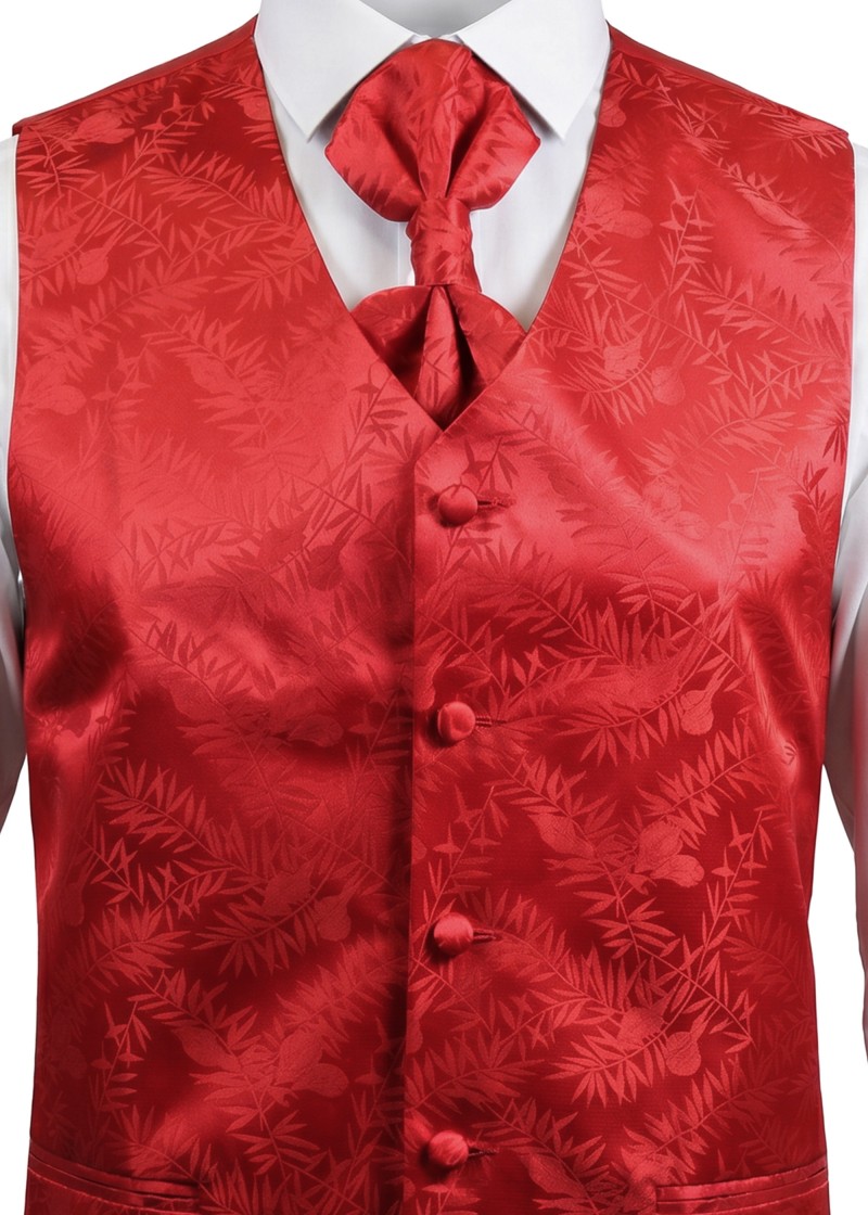 Rote Hochzeitsweste mit Muster Zweige