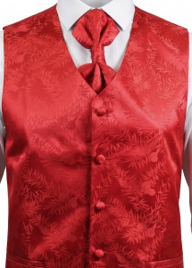 Rote Hochzeitsweste mit Muster Zweige
