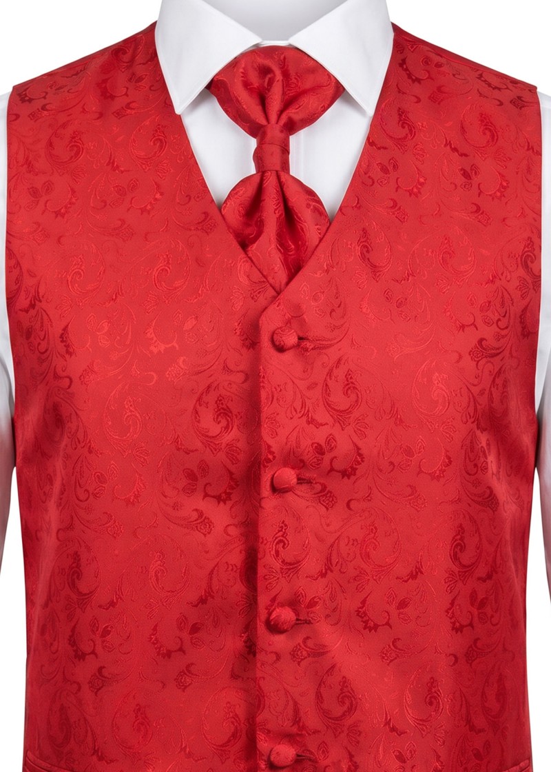 Westen-Set mit Ornamenten  Rot Lorenzo Guerni