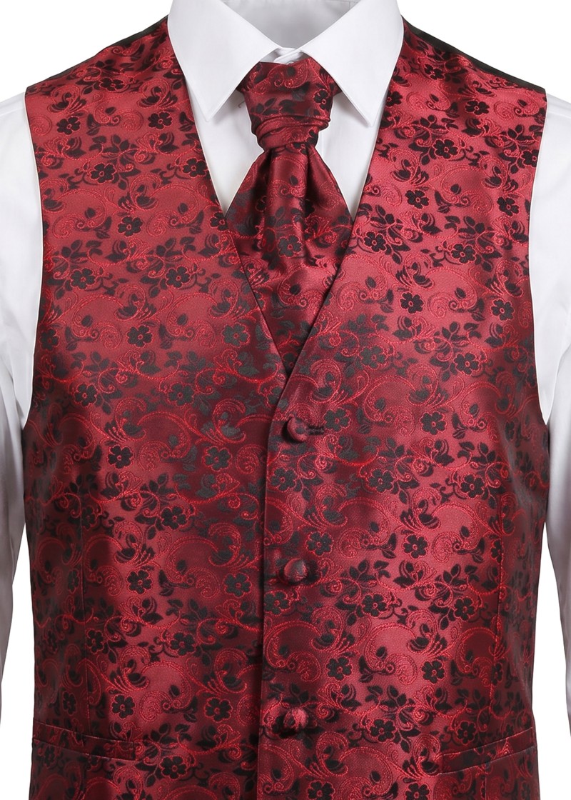 Hochzeitswesten-Set mit floralem Muster in