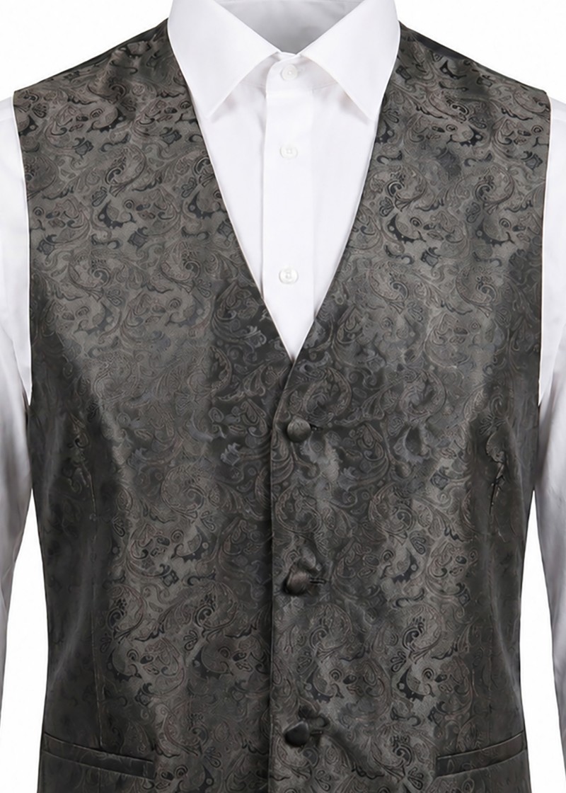 Weste mit Ornamenten Braun