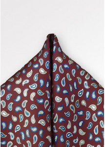 Einstecktuch Paisley Weinrot