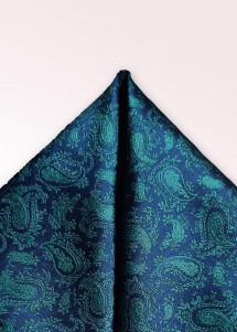 Einstecktuch Paisleymuster Marineblau Mint