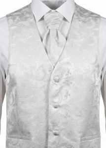 Westen-Set mit Paisleymuster: Weste, Plastron,