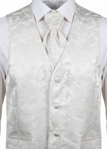 Hochzeitsweste verspieltes Paisleymotiv (Silber /