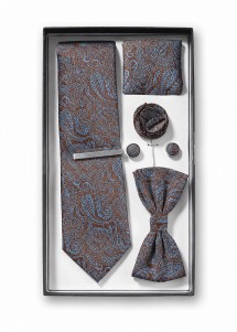 Geschenkbox Paisley-Muster dunkelblau mit
