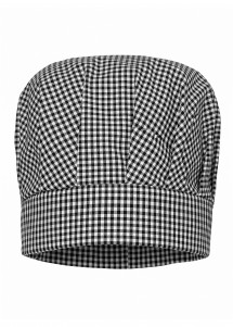 Kochmütze mit Petita-Muster in Schwarz und Weiß vorne
