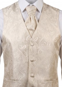 Westenset (Weste, Plastron, Stecktuch) mit