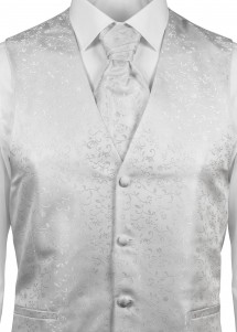 Westenset mit Ornamentmuster: Weste, Plastron,