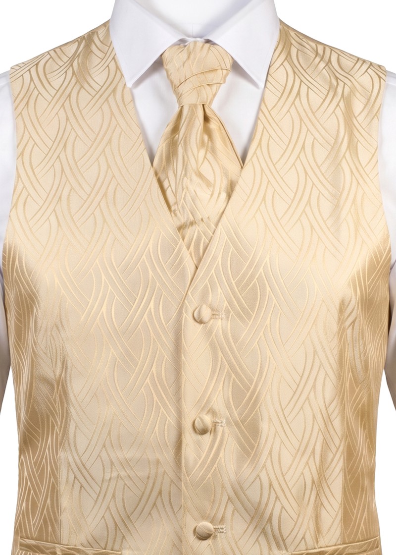 Westen-Set Zopfmuster mit Plastron, Weste und