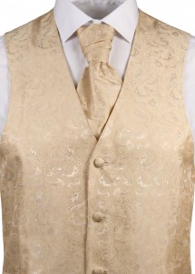 Hochzeitsweste mit verspieltem Muster (Creme /