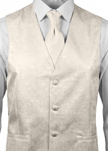 Hochzeitswesten Set Paisley Look (Creme / Beige)