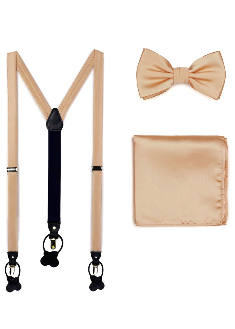 Geschenkset Hosenträger, Herrenfliege, Ziertuch