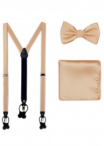 Geschenkset Hosenträger, Herrenfliege, Ziertuch