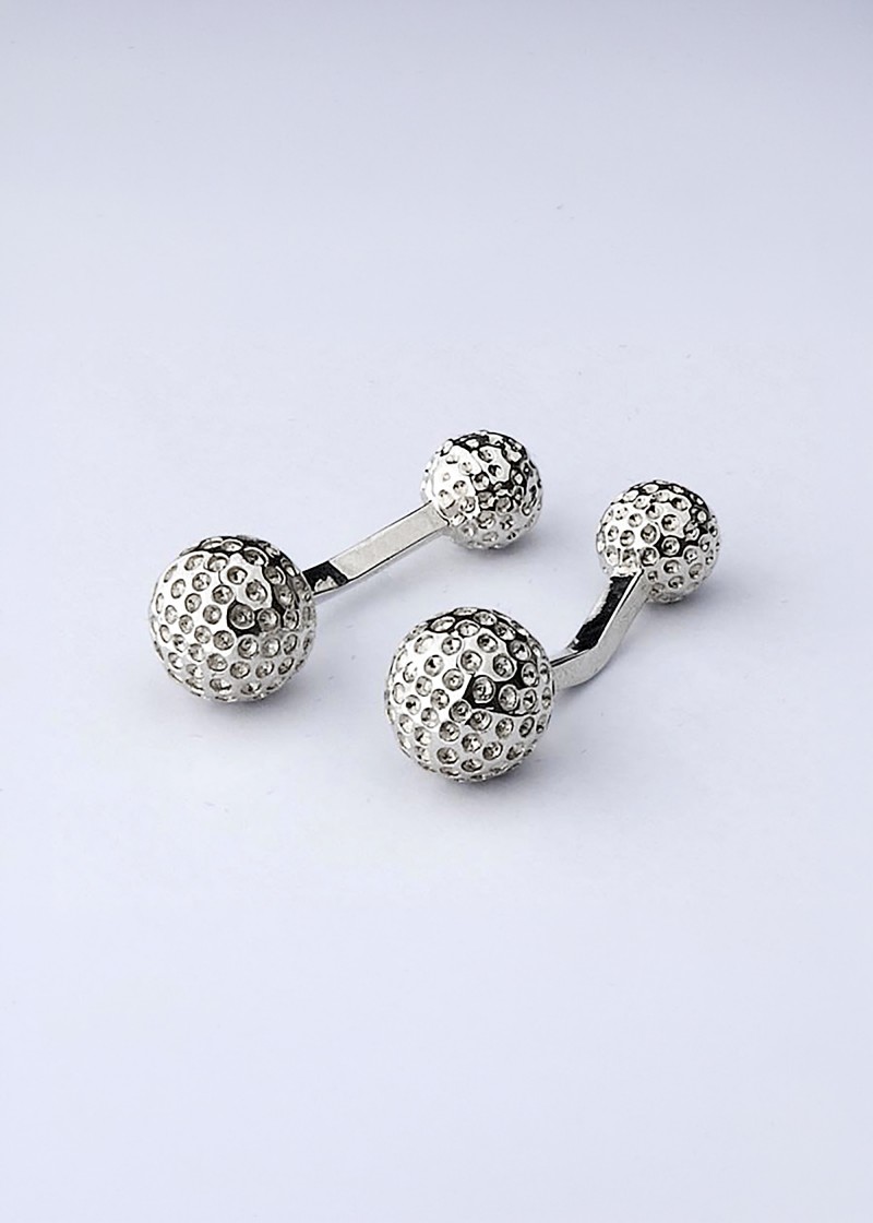 Manschettenknöpfe Golfball silbern