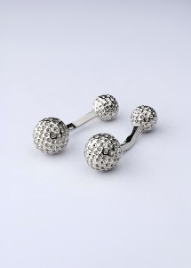 Manschettenknöpfe Golfball silbern