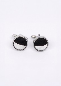 Manschettenknöpfe in Silber/Schwarz