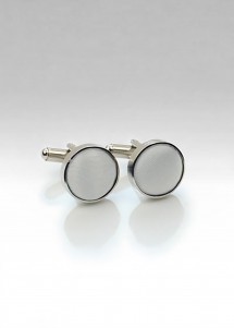 Manschettenknöpfe in Silber mit Stoff
