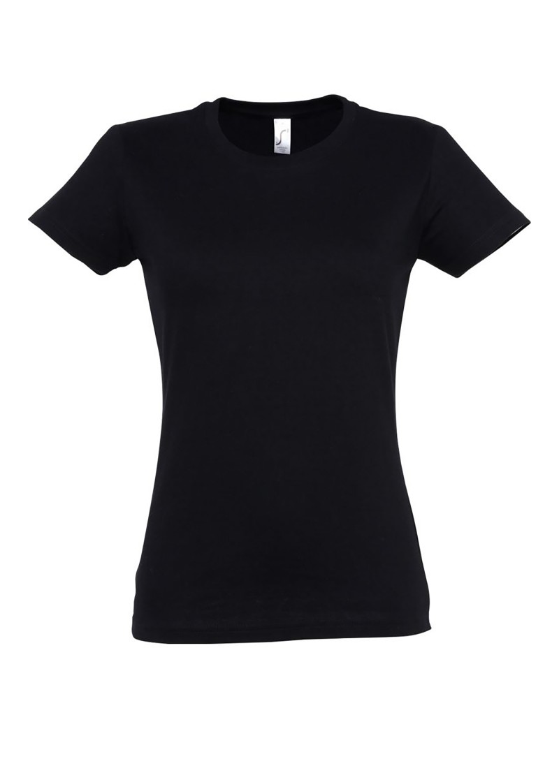 Schwarzes kurzarm Damen T-Shirt mit