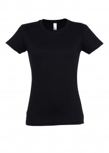 Schwarzes kurzarm Damen-Shirt Vorderansicht