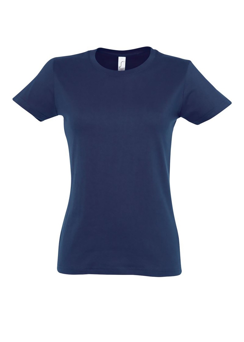 Marineblaues kurzarm Damen T-Shirt mit