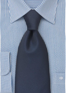 Mikrofaser-Herrenkrawatte XXL  monochrom dunkelblau elegant