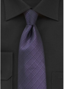 Stylische Kravatte Linienkaro purpur
